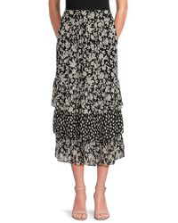 Ba&sh - Jupe Floral Tiered Midi Skirt - Lyst