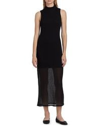 FRAME - Mesh Mock Turtleneck Sleeveless Maxi-Dress - Lyst