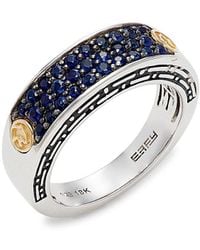Effy - Sterling, 18K & Sapphire Band Ring - Lyst
