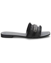 BCBGeneration Karissa Embellished Flat Sandals - Black