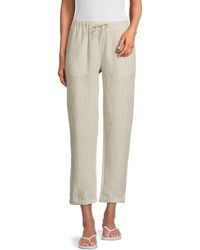 Saks Fifth Avenue - 100% Linen Straight Leg Crop Pants - Lyst