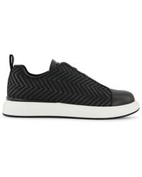 Karl Lagerfeld - Mixed Media Laceless Sneakers - Lyst