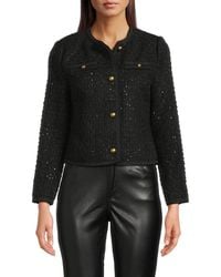 Saks Fifth Avenue - Braided Trim Tweed Jacket - Lyst