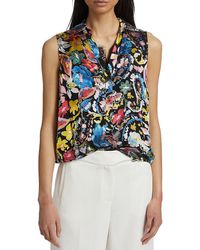 Tahari - The Dani Floral Button-up Blouse - Lyst