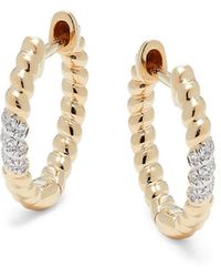 Saks Fifth Avenue - 14k Yellow Gold & 0.04 Tcw Diamond Huggie Earrings - Lyst