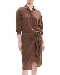 Theory - Sarong Midi Shirt Dress - Lyst