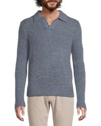 Vince - Cashmere Long-Sleeve Polo Sweater - Lyst