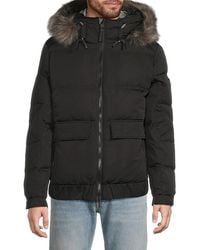 Andrew Marc - Lithgow Faux Fur Hood Quilted Puffer Down Jacket - Lyst
