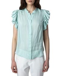 Zadig & Voltaire - Tiza Ruffle Satin Blouse - Lyst
