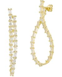 Chloe and Madison - 14k Yellow Gold Vermeil & Cubic Zirconia Twist Hoop Earrings - Lyst