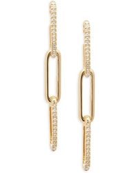 Saks Fifth Avenue - 14K Diamond Link Drop Earrings - Lyst