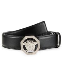 Versace - Logo Leather Belt - Lyst