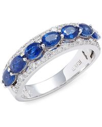 Effy 14k White Gold, Sapphire & Diamond Ring - Blue