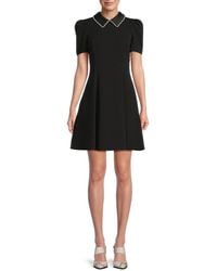 Karl Lagerfeld - Contrast-Trim A-Line Minidress - Lyst