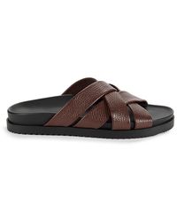 Saks Fifth Avenue - Cross Leather Platform Sandals - Lyst