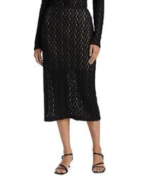 Vince - Floral Lace Smocked Midi-Skirt - Lyst