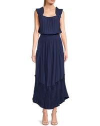 Ramy Brook - Baylor Pleated Blouson Maxi Dress - Lyst