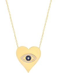 Gabi Rielle - I Heart You 14K Goldplated Sterling & Crystal Heart Lucky Evil Eye Pendant Necklace - Lyst
