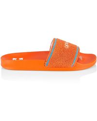Off-White c/o Virgil Abloh Towel Logo Pool Slides - Orange