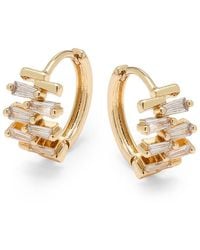 AREA STARS - 14K Goldplated & Cubic Zirconia Huggie Earrings - Lyst