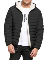Calvin Klein - Sherpa Lined Hooded Puffer Jacket - Lyst