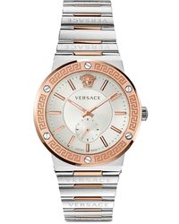 Versace - Greca Icon 41Mm Two Tone Stainless Steel Bracelet Watch - Lyst