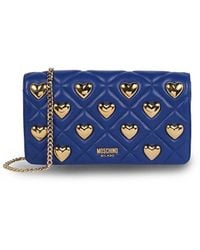 Moschino - Heart Studded Quilted Leather Crossbody Bag - Lyst