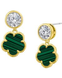 CZ by Kenneth Jay Lane - Look Of Real 14k Goldplated & Cubic Zirconia Clover Drop Earrings - Lyst