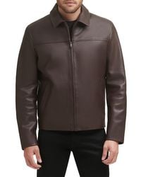 Cole Haan - Smooth Lamb Leather Jacket - Lyst