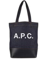 A.P.C. - A. P.C. Axel Logo Denim Tote - Lyst