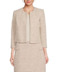 Calvin Klein - Textured Cropped Open Front Jacket - Lyst