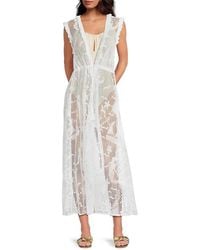 La Moda Clothing - Open-Knit Midi Cover Up Dress - Lyst