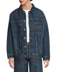 G-Star - Oversized Faded Denim Trucker Jacket - Lyst
