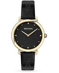 Missoni - Lettering 38mm Stainless Steel & Leather Strap Watch - Lyst