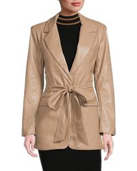 LBLC The Label - Bardot Belted Faux Leather Jacket - Lyst