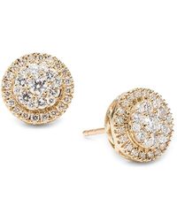 Saks Fifth Avenue - 14K 1.08 Tcw Lab-Grown Diamond Pave Stud Earrings - Lyst