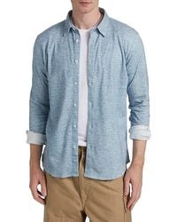 Saks Fifth Avenue - Collection Heathered Button-Front Shirt - Lyst
