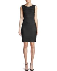 Calvin Klein Sheer Stripe Sheath Dress - Black