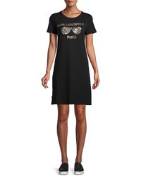 Karl Lagerfeld - Sequin-embellished T-shirt Dress - Lyst