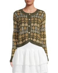 Lea & Viola - Floral Long Sleeve Cardigan - Lyst