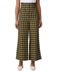 Ganni - Check Paperbag Flared Pants - Lyst