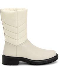 Aquatalia Lori Quilted Leather & Nylon Boots - White