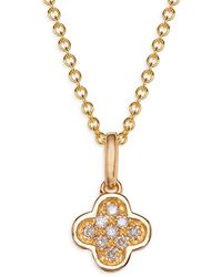 Effy ENY - 14K Goldplated Sterling & 0.07 Tcw Diamond Clover Pendant Necklace - Lyst