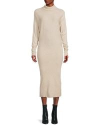 Reiss - Wool Blend Turtleneck Midi Dress - Lyst