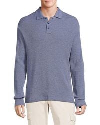 Vince - Sunfaded Thermal Long-sleeve Polo Shirt - Lyst