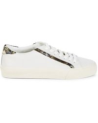 Madewell Sidewalk Low-top Leather & Snake-print Trainers - White