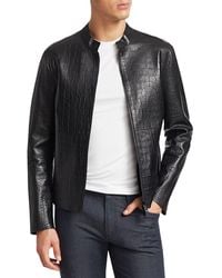 Kosciuszko Mantel Likken Emporio Armani Leather jackets for Men | Online Sale up to 63% off | Lyst