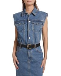 Ronny Kobo - Carlyle Denim Sleeveless Bodysuit - Lyst