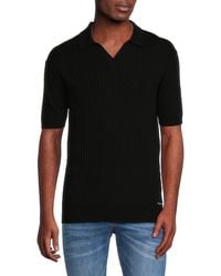 Karl Lagerfeld - Ribbed Short Sleeve Polo Sweater - Lyst