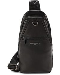 Karl Lagerfeld - Logo Leather Sling Backpack - Lyst